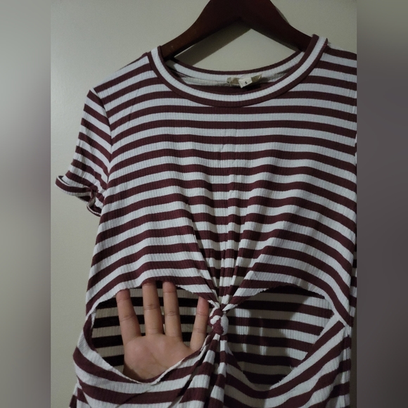 Striped Rib Cut Dress - Picture 2 of 3